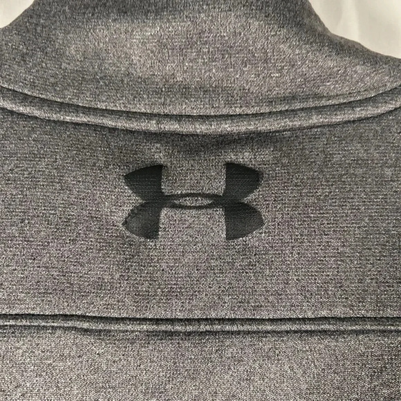 Under Armour Sweater Men's Medium Grey 1/4 Zip Mock Neck Long Sleeve Pullover - Picture 8 of 9
